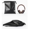 Outdoors Camping Game Toys Jewelry Storage Bag Multi-function Black Faux Leather Drawstring Pouch