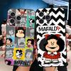 Mafalda Cartoon Cute Soft Phone Case for iPhone 16 16E 17 Air 15 Pro Max 14 Plus 13 Mini 11 12 7 Black Cover Back Shell