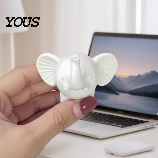 Figurine Decor Mini Elephant Figurine, 3D Printed Cute Animal Desktop Sculpture Decoration, Small Tabletop Ornament for Home Office Surface Model