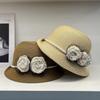 Hepburn Wind Warped Edge Straw Fisherman Hat Children Summer Travel Sunshade Flower Small Pot Hat Sunscreen Sun Hat