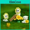 Adorable Resin Sunflower Cat Miniature Charming Cartoon Garden Decor Animal Figurine