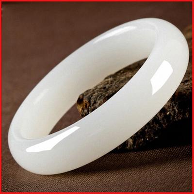 Jade Margin Xinjiang Hotan White Jade Women's Bracelet Wrist Style Sheep Fat Bracelet
