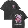 Anime Gachiakuta Riyo Vintage Washed T Shirts Men Women Manga Retro Oversized Short Sleeve Tshirt Male Fashion Trend Streetwear