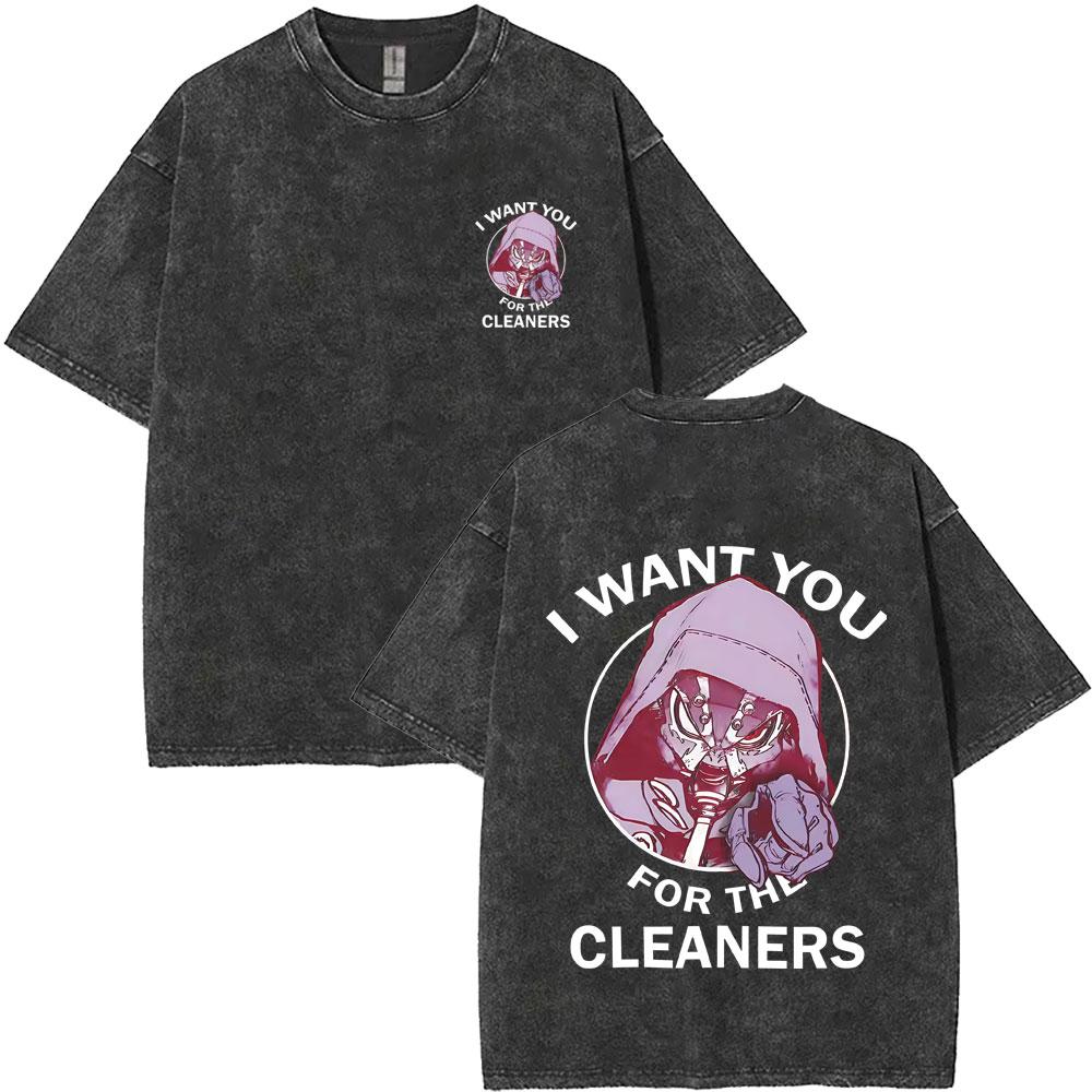 Anime Gachiakuta Riyo Vintage Washed T Shirts Men Women Manga Retro Oversized Short Sleeve Tshirt Male Fashion Trend Streetwear