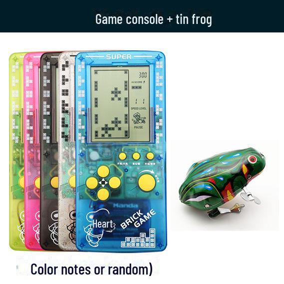 "2023 Nostalgic Tetris Game Console, 4.1-Inch Screen, Transparent Frosted Shell, Handheld"