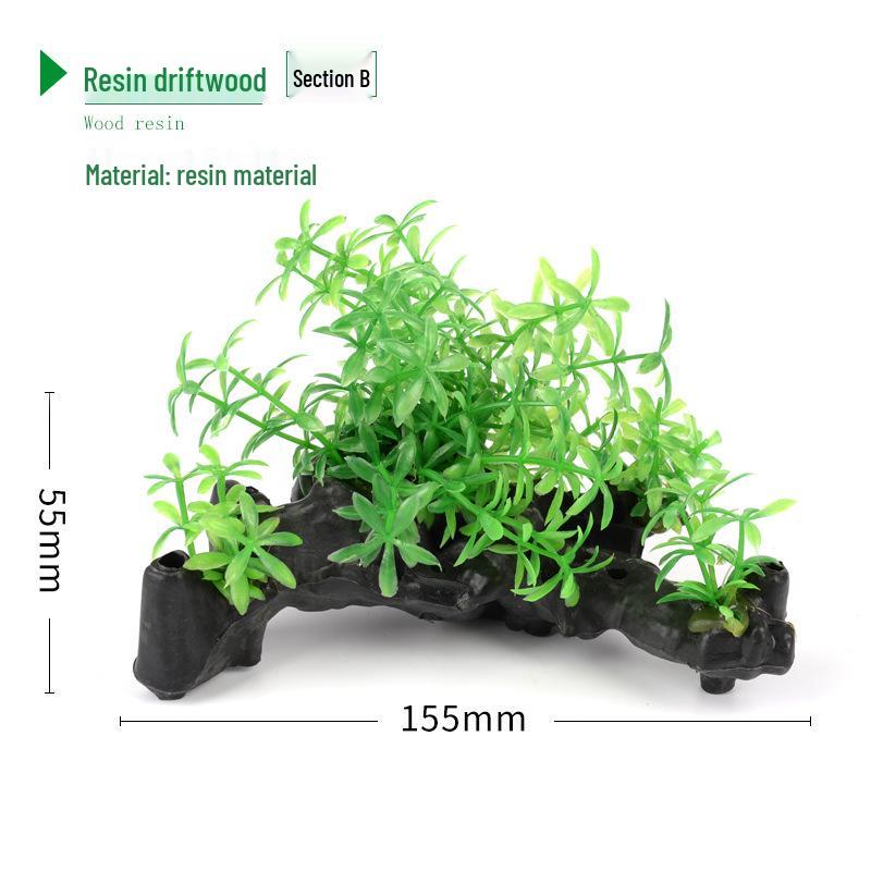 Aquarium Ornament: Simulated Rockery Bridge with Driftwood and Stone for Fish Tank Landscaping