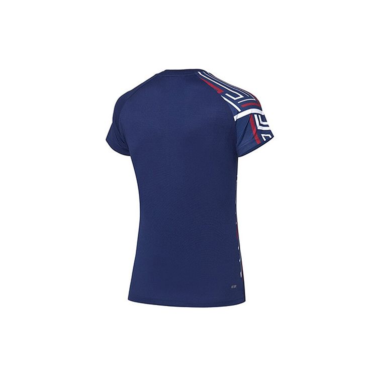 Li Ning Badminton Series Quick-Dry Cool Competition Sports Suit Women sportswear Deep-Purple Blue AATQ064-1