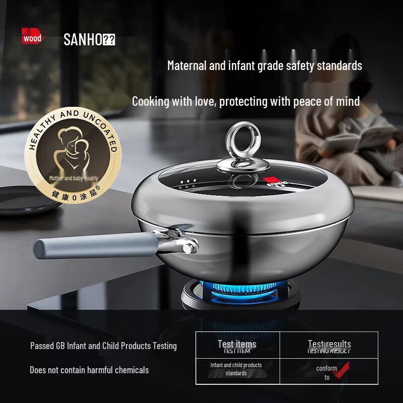 Sanhe 99 Titanium Coated Non-Stick Wok