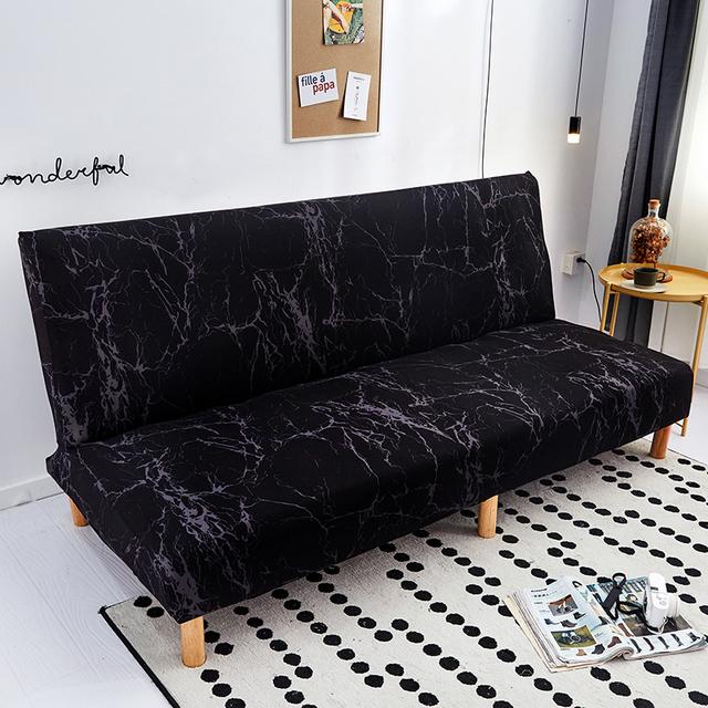 Black Geometric Folding Sofa Bed Case Living Sofa Cases Elastic Spandex Stretchdouble Seat Case Slipcovers For Living Room Area Geometric Print