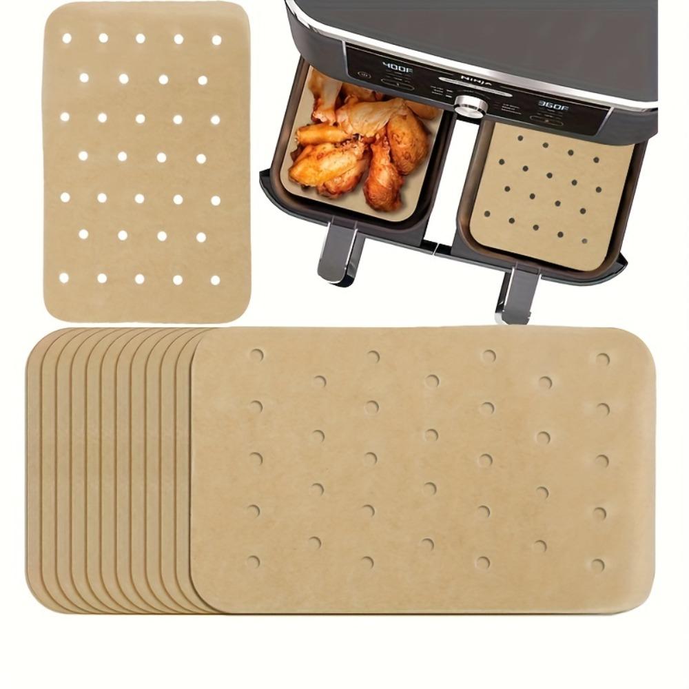 New 100PCS Rectangle Parchment Paper Disposable Air Fryer Baking Paper Air Fryer Liners for Oven Air Fryer Steamer Kitchen Tools
