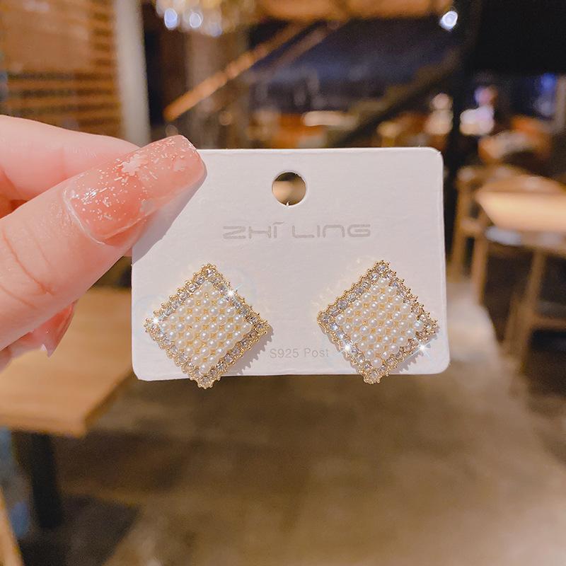 925 Silver Needle Geometric Pearl Earrings For Women Fashion Earrings Flowing Tassel Earrings Elegant Jewelry
