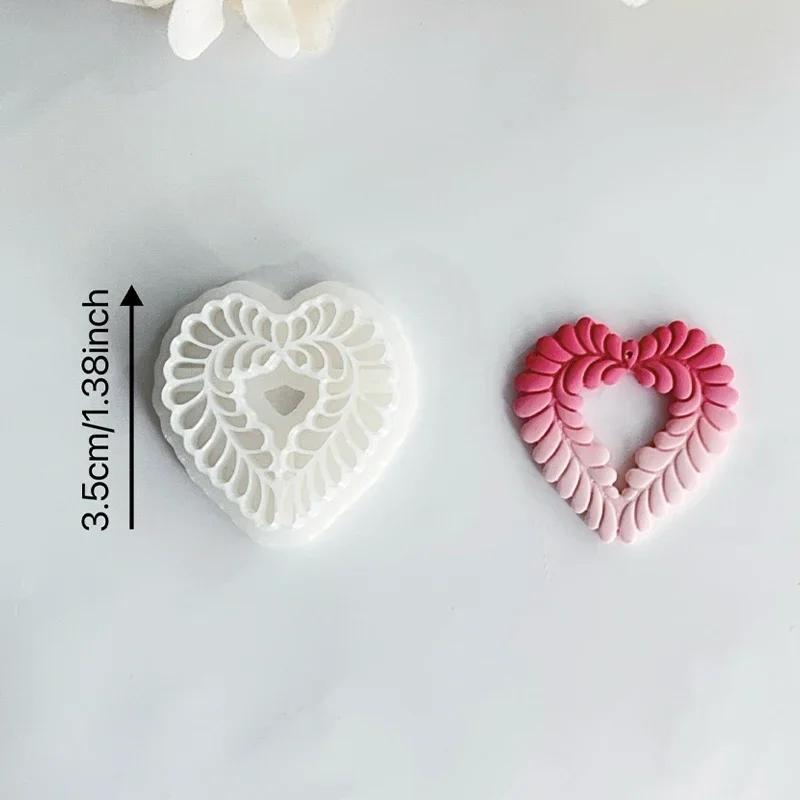 Valentine's Day Series Heart Polymer Earring Clay Mold Heart Confessions Earring Jewelry Pendant Cutting Die DIY Embossing Tools