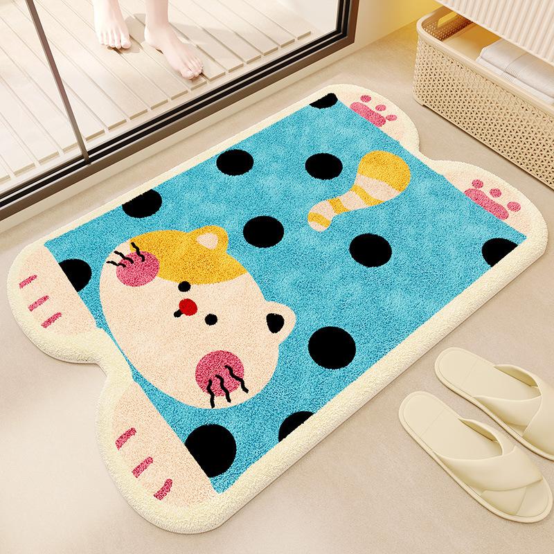 Cartoon Bathroom Floor Mat Absorbent Quick Drying Foot Mat Wear-resistant Toilet Anti Slip Mat