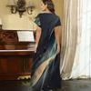 Women Plus Size V Neck Short Sleeve Abstract Printed Straight Maxi Dress