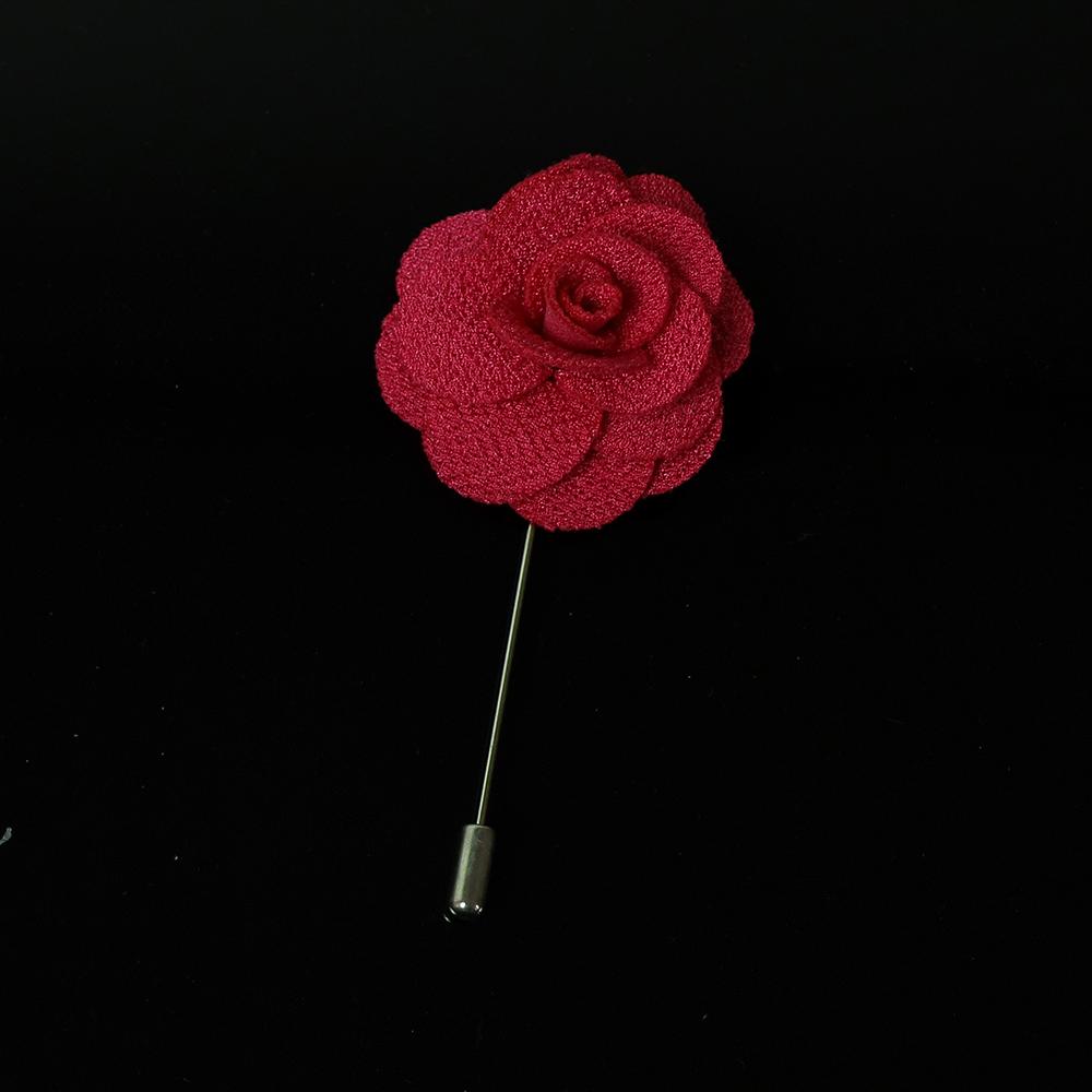 Colorful 4cm Rose Flower Brooches Red Pink Fabric Women Men Coat Pins Groom Wedding Party Breastpin Simple Suit Accessory Gift