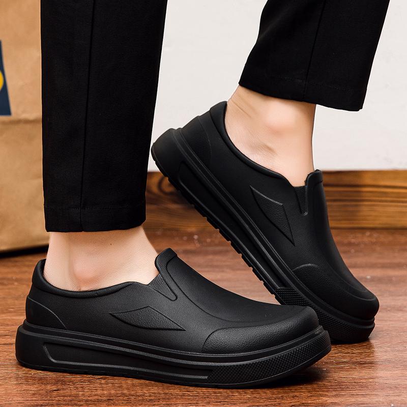 Big Size Men Work Chef Shoes Waterproof Oil-proof Kitchen Work Cook Boots Non-slip Ankle Rain Boots Man Hotel Restaurant Safety Footwear
