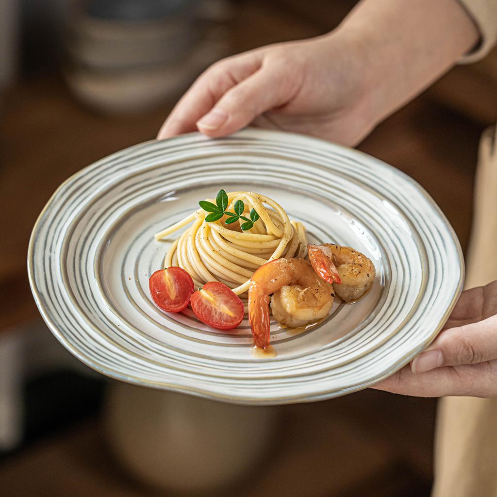 Plates, Retro And Beautiful Dinner Plates, Ceramic Household Dishes, High-End Tableware Plates, Vegetable Plates