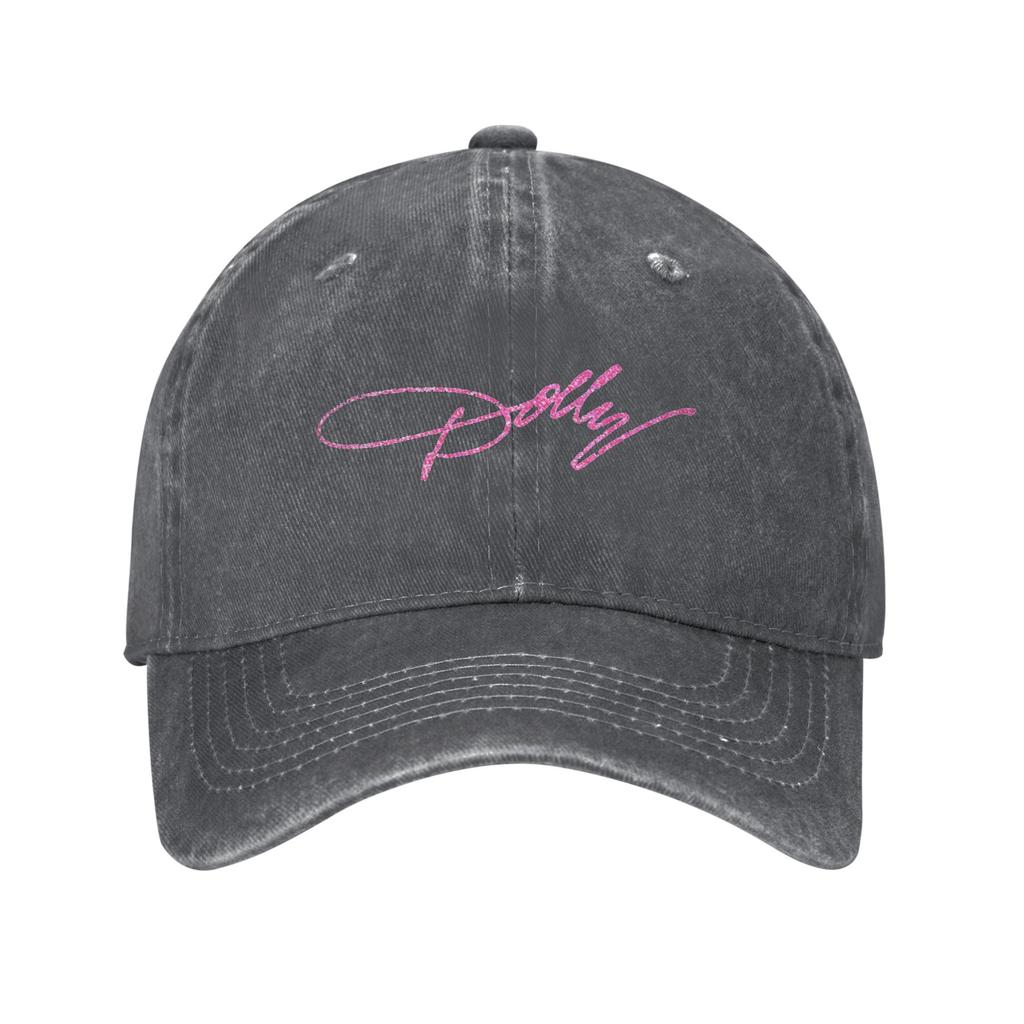 Dolly Parton Pink Sparkle Washed Denim Baseball Caps Snapback Baseball Hats Breathable Casquette Outdoor for Men's And Women's