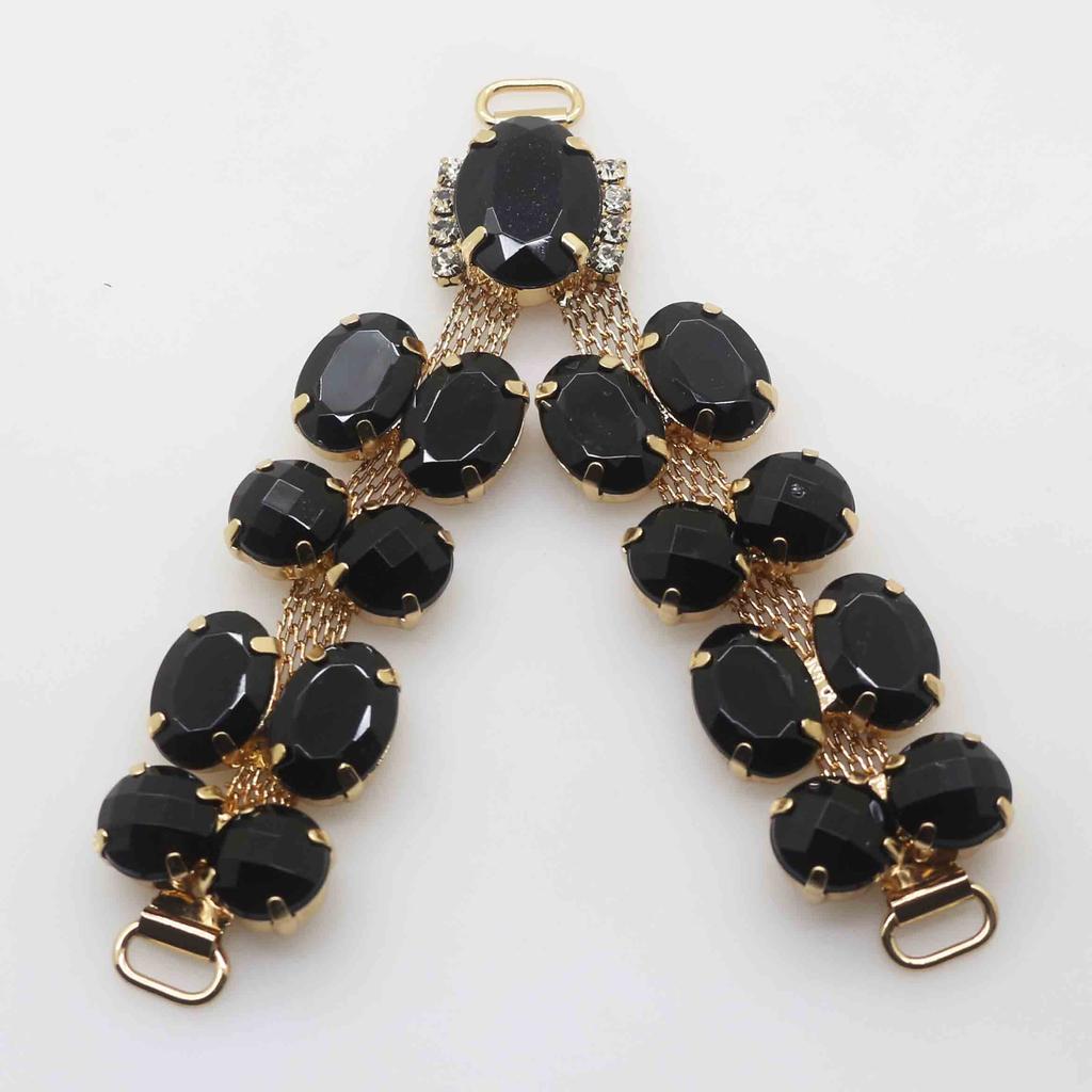 2018 New Charm 2pcs/lot 9.5CM Acrylic Chain DIY Garment sewing accessories Metal Crystal Rhinestone bikini Connectors buckle