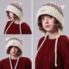 Autumn Winter Cartoon Cat Ears Knitted Hat for Women's Outdoor Wool Hat