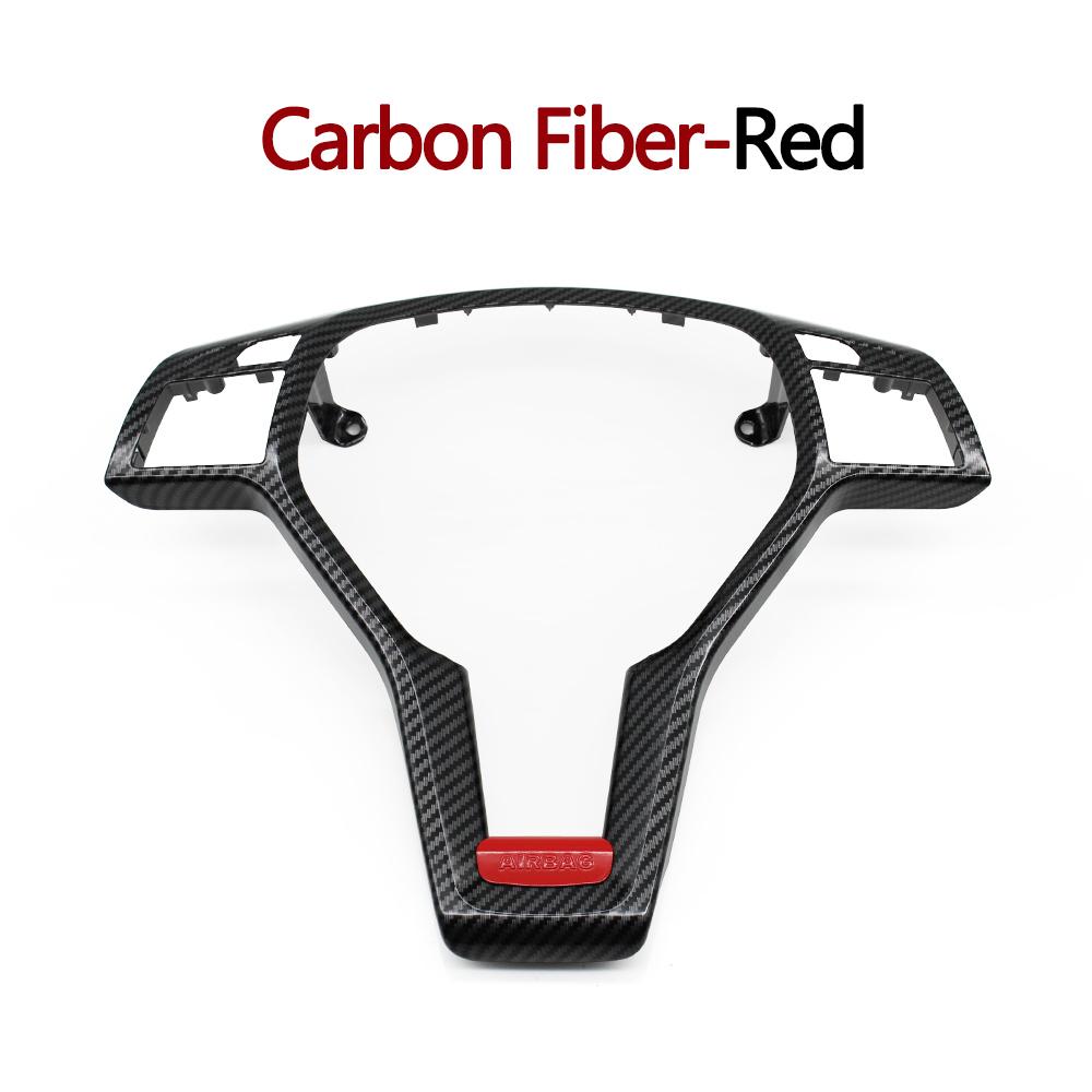 

Car Steering Wheel Chrome Trim Cover For Mercedes Benz AMG C E GLK GLA CLA Class W176 W204 W212 W156 W218 A09946400139107 Carbon-Red