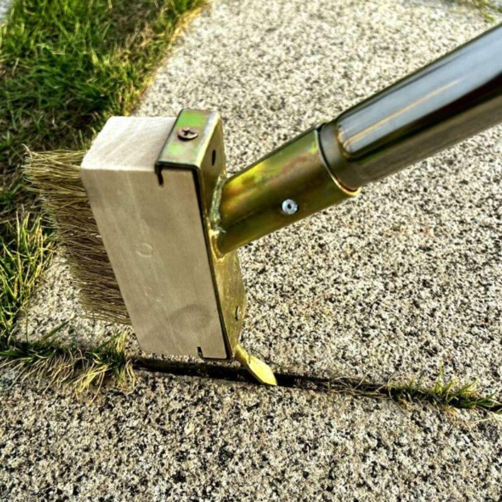 Long Steel Handle Weed Removal Brush Stainless Steel Garden Tools Manual Crack Weeder Patio
