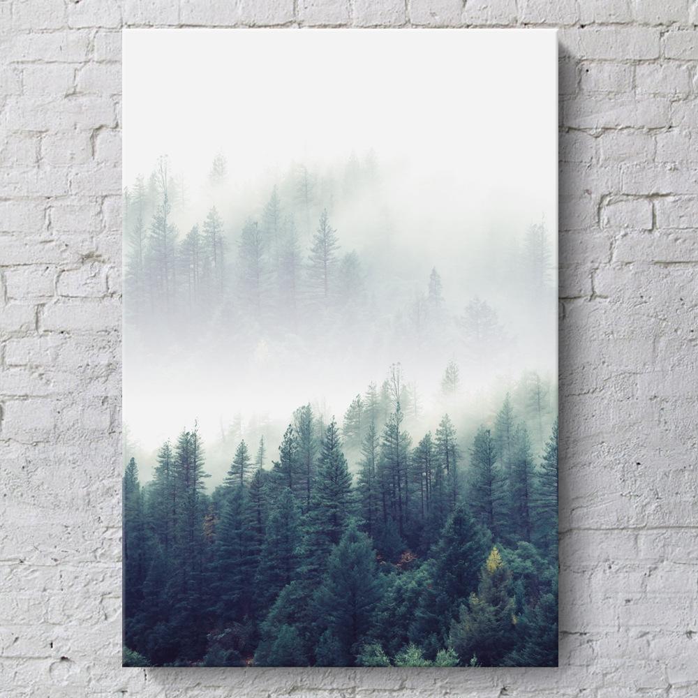 

Украшение гостиной, холст, картина Морозный лес, отель, клуб, украшение дома, подвесная картина маслом, крыльцо, диван, настенная живопись 21*30cm