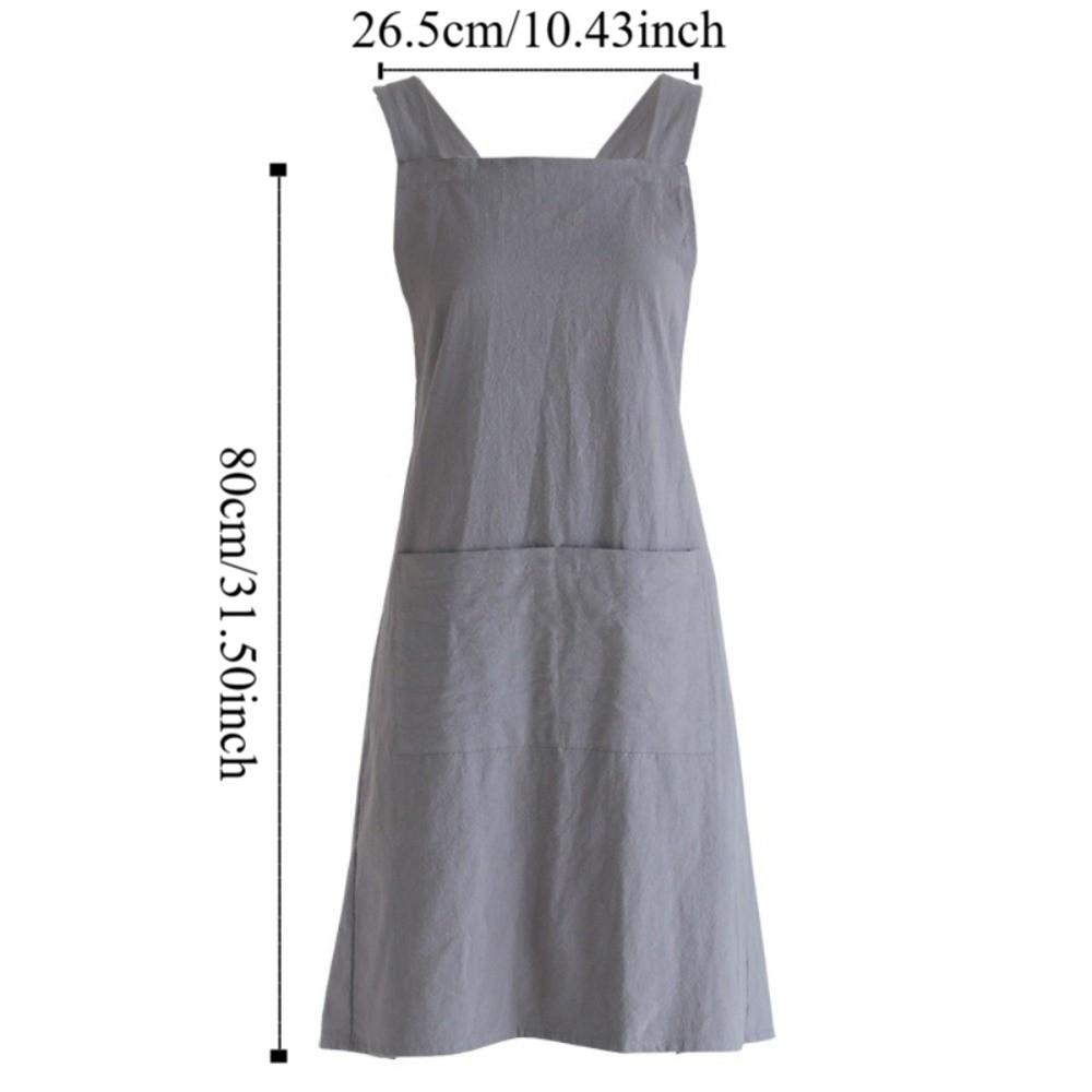 Cross Straps Minimalist Apron Cotton Handmade Apron Durable Cooking Aprons  Kitchen Use