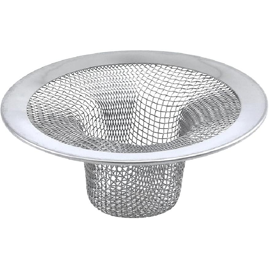 

Antrader Kitchen Sink Strainer, Stainless Steel 3.5 Diameter Mesh Round Filter Bathroom Bathtub Wash Basin Garbage Disposal Basket Filter 2.8-inch
