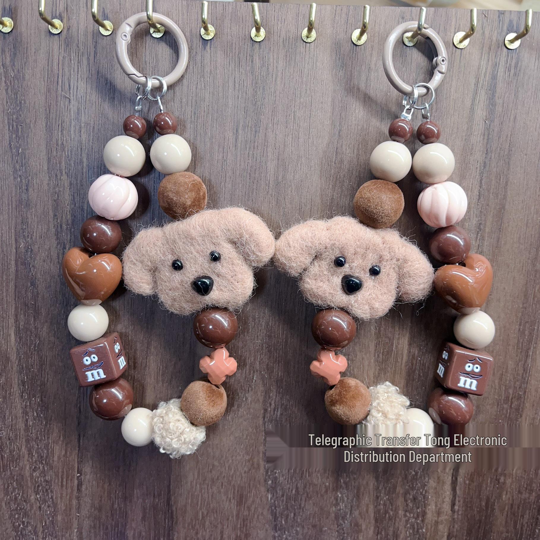 Cartoon Bear Beaded Phone Charm Wristlet & Bag Accessory