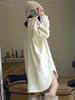 Plus Size Women's Thickened Fleece Hoodie Dress Loose Fit Knee-Length Autumn Winter Casual Dresses