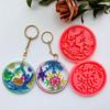 Pink Shiny Glossy Christmas Keychain Silicone Mold for Christmas Love Gift Craft