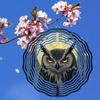 Metal Owl Wind Chime with 360 Degree Rotation Reflective Outdoor Garden Decor No Battery Needed Perfect Gift for Nature Lovers