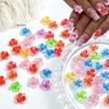 50Pcs 3D Ice Translucent Gradient Blossom Flowers Nail Charms Luminous Manicure Art Decorations for Nail Design