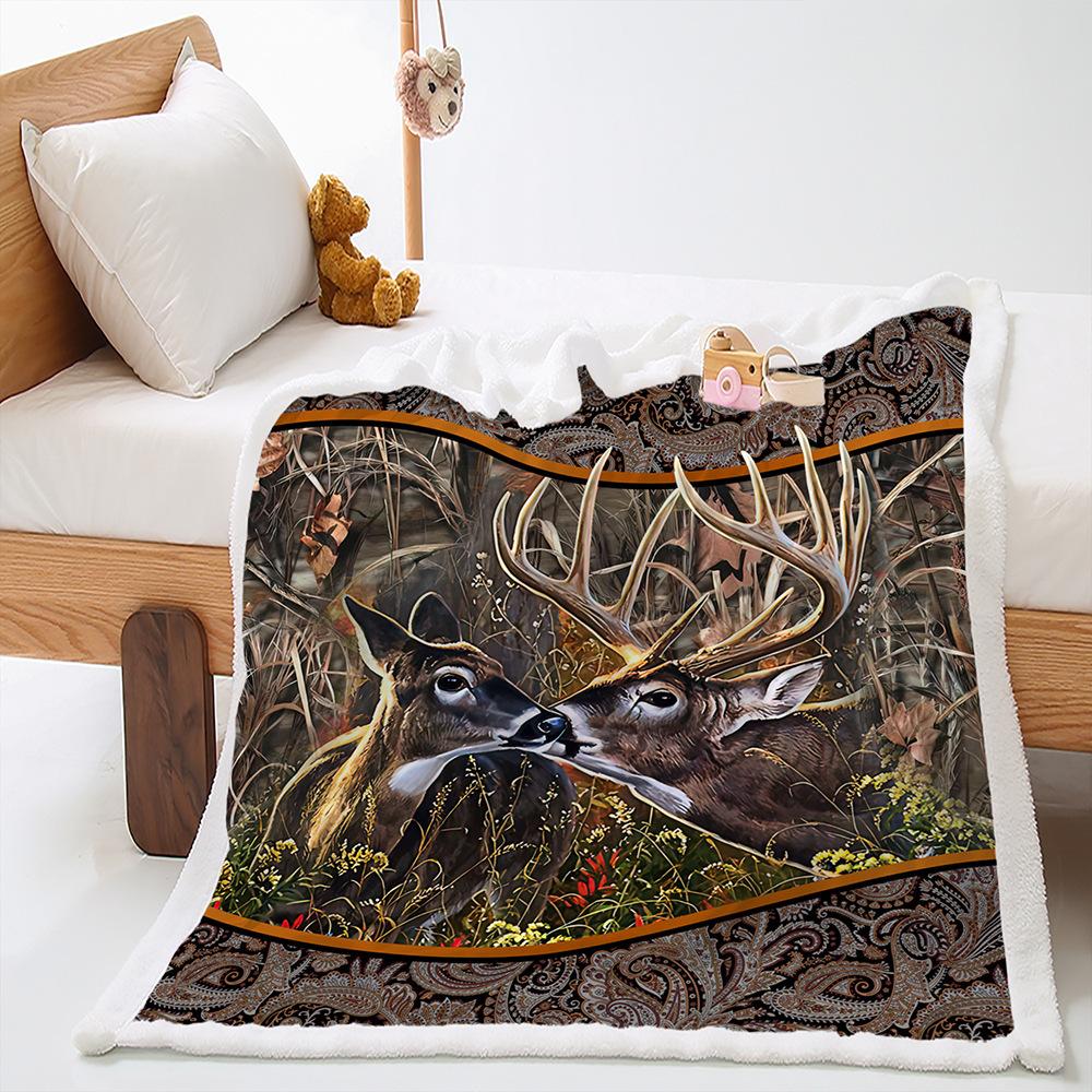 Blanket Animal Deer Blanket Lamb Fleece Crystal Fleece Blanket Blanket Universal