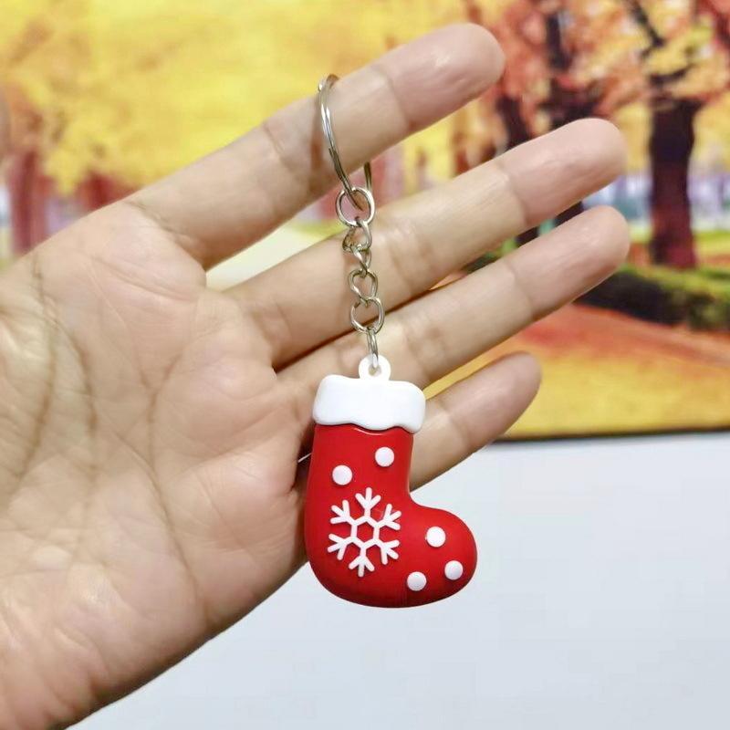 Cartoon Weihnachts Silikon Schlüsselanhänger Nikolaus Rentier Schneemann Formen Langlebige Taschendekoration für Weihnachtsgeschenke Tägliche Nutzung