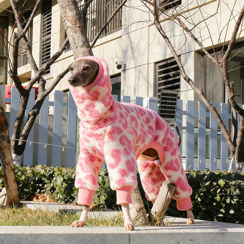 

Plush Fleece Warm Dog Clothes Whippet Italian Greyhound Jacket Turtleneck Fleece Pajamas Onesies for Medium Large Dogs Clothing (as the picture,S)