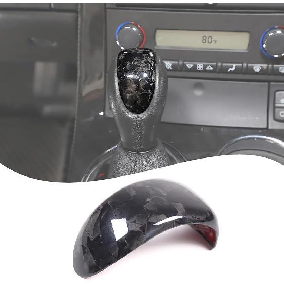 Lcojicep Real Carbon Fiber Car Gear Shift Knob Cover Compatible with Corvette C6 2005-2013 Shift Knob Head Patch,Gear Head Cover Gear Handle Head