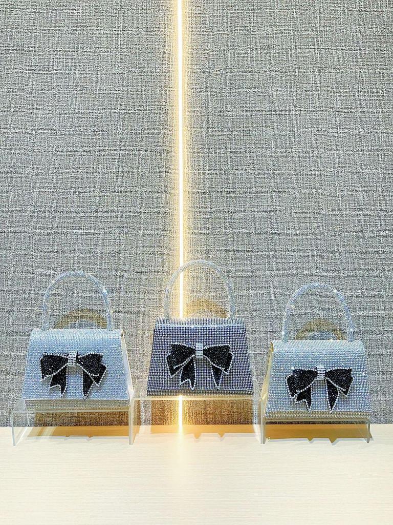 Elegant European & American Luxury Diamond Bow Evening Handbag