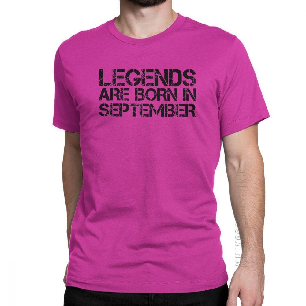 Legends Are Born In September Birthday T Shirts Anniversary Birth Tshirts Unisex Short Sleeves Plus Size Present Tee 100 Cotton
