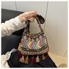 Bohemian Tassel Shoulder Bag for Women Fashion Ethnic Style Crossbody Tote Purse