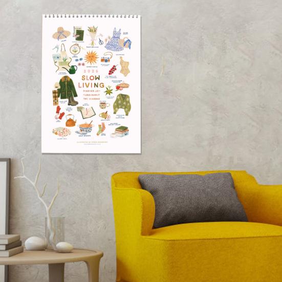 2026 Slow Living Veggkalender Dekorativ Skrivebordsplanlegger Glatt Sidevending Begivenhetsmarkeringskalender Hjemmekontororganisator