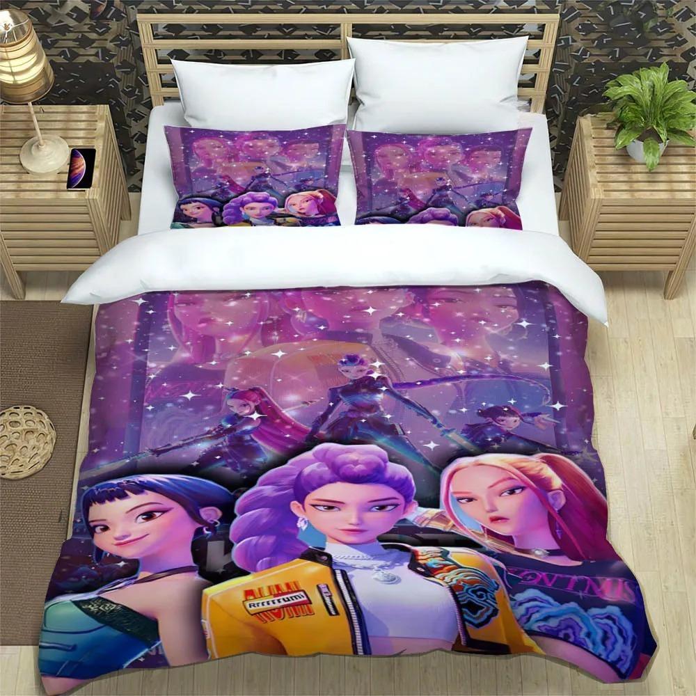 Comforter Kpop Demon Hunters Printed Bedding Sets Exquisite Bed Supplies Set Comforter Set Bedding Set Luxury Birthday Gift