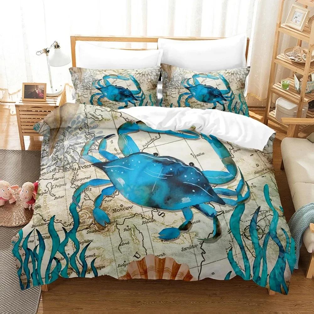 Ocean World Bedding Set Single Twin Full Queen King Size Jellyfish Bed Set Aldult Kid Bedroom Duvetcover Sets 3D Print