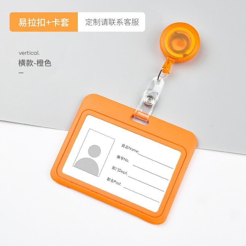 ID Name Badge Credit Card Holder Employee's Staff Work Card Cover with Retractable Badge Reel Pass Bus Card Sleeve