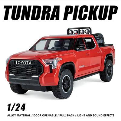 2024 New Simulation 1:24 Scale Toyota TRD Pro Off Road Car Model Metal Diecast Pickup Truck Toys Vehicles for Kids Boys Sound and Light