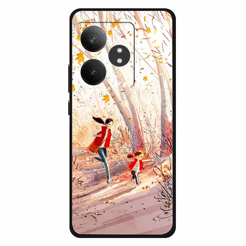 For Realme GT 6T Case Soft Feeling Silicone Luxury Phone Covers For Realme GT 6 GT6 Cases TPU Painted Marble Beautiful GT6t Wolf