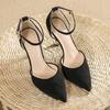 Französische Elegante High Heel Sandalen Knöchelriemen Dünne Absätze Spitze Zehen Damen Kleider Sandalen