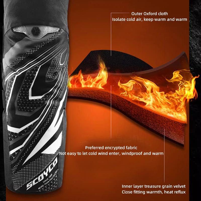 SCOYCO Motorcycle Warm Kneepad Legs Motorbike Riding Windproof Winter Waterproof Scooter Knee Pads CE2 Anti-fall Protective Gear