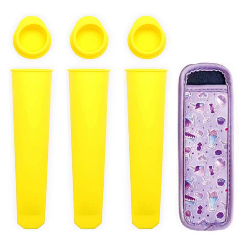 Silicone Ice Pop Molds With Lids Reusable Freeze Pop Mold Food Grade Hand-Held Diy Ice Cream Molds Kitchen Tool Accessory